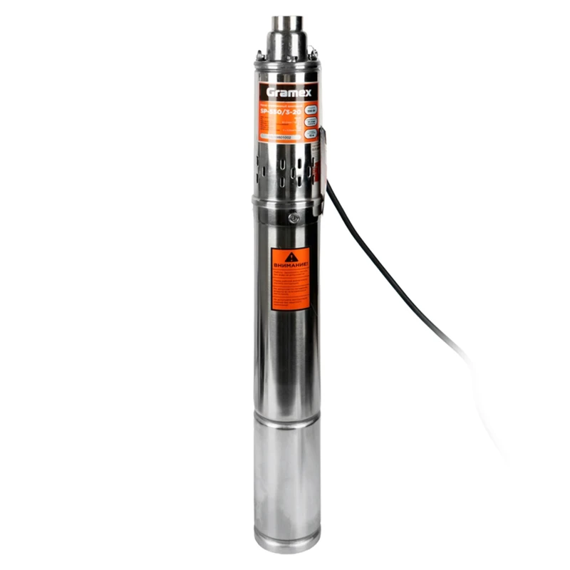  Винтовой скважинный насос  GRAMEX SP-550/3-20, 550 Вт, ⌀75мм, напор 100 м, подключение 1" кабель 20 м (1/110)