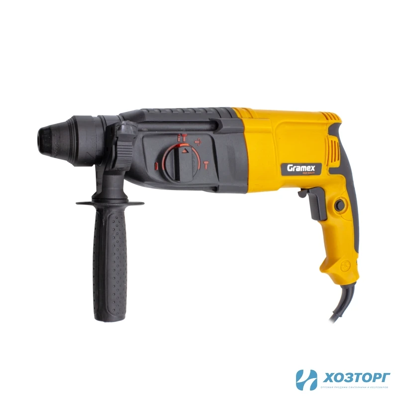 Перфоратор электрический Gramex HRH-980 (980Вт,0-1300об/мин,0-5500уд/мин,3,3Дж,3 реж,SDS+) кейс (1/5)