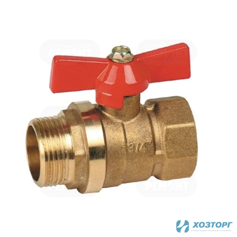 Акция Кран шаровой STT NEW  3/4" В-Н бабочка гайка-штуцер (14/140)