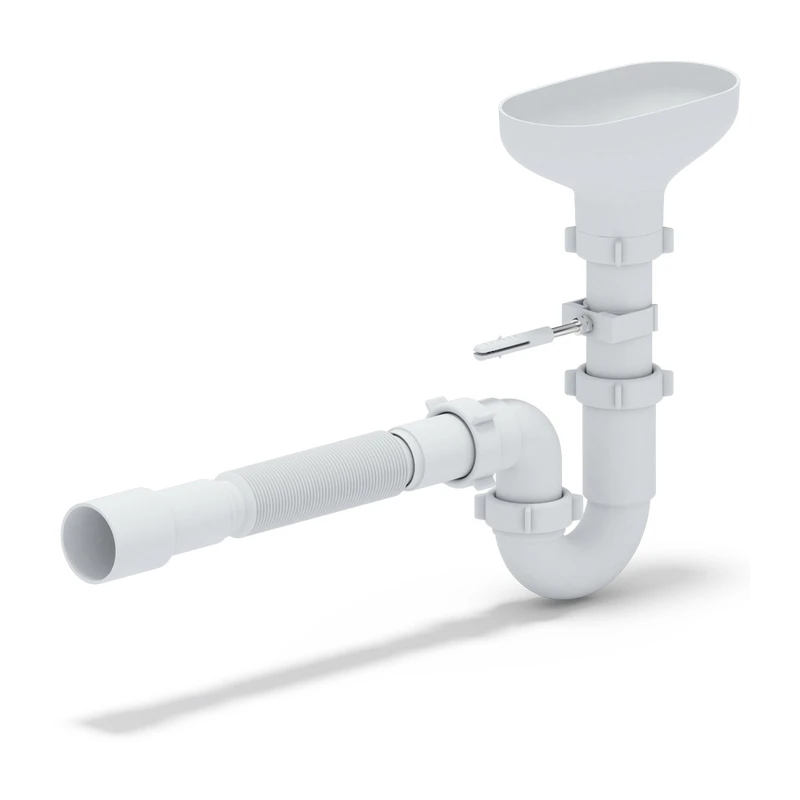 Сифон прямоточный с разрывом струи 1 1/2", гибкая труба Ø40/50мм АНИ DR0115 (1/25)