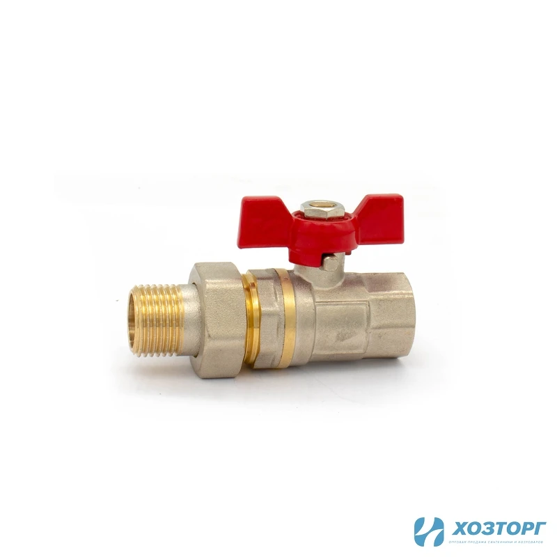 Кран шаровой DORON  1/2" В-Н бабочка с американкой (10/160)