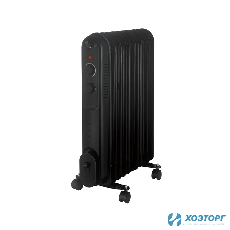 Масляный радиатор DAMENTO RO-11В, 2500 Вт, регулируемый термостат, 3 реж.мощности , черный (1/26)