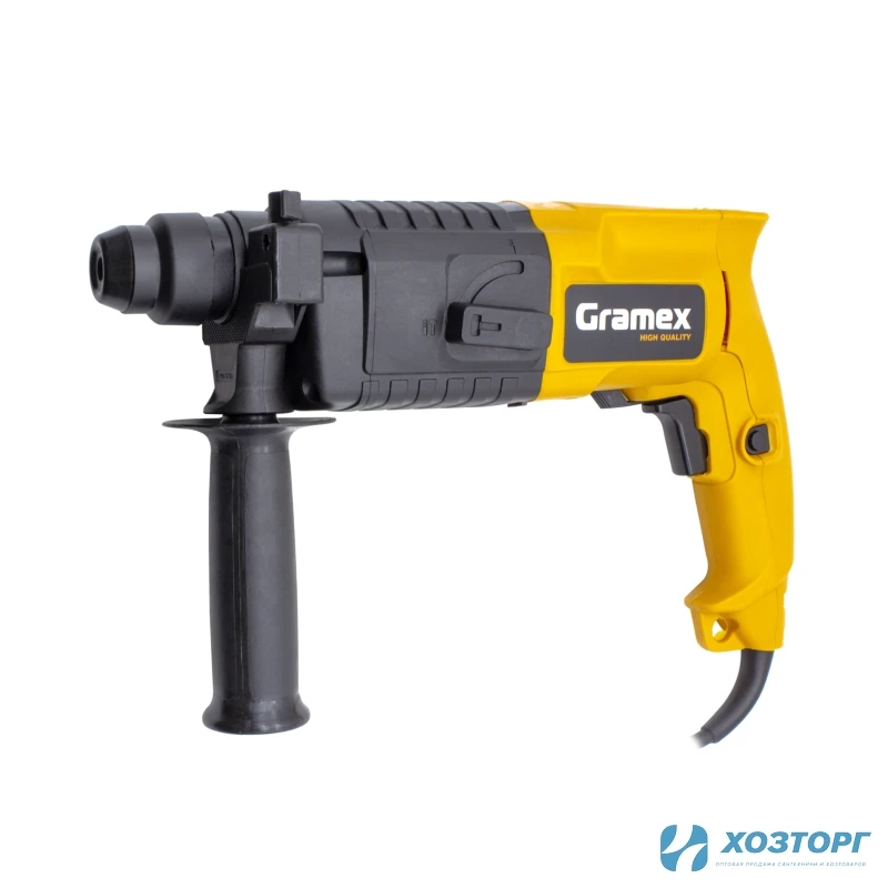 Перфоратор электрический Gramex HRH-650 (650Вт,0-1200об/мин,0-5200уд/мин,1,9Дж,2 реж,SDS+) кейс (1/5)