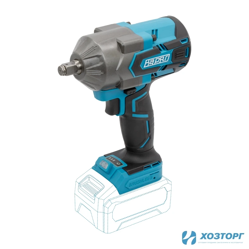 Гайковерт ударный аккумуляторный ВАРЯГ Д-148 (БЕСЩЕТОЧНЫЙ, 21В, 3 скорости, 1000Нм, 0-1300/0-2100/0-2700уд/мин) кейс, без АКБ, без ЗУ (1/5)