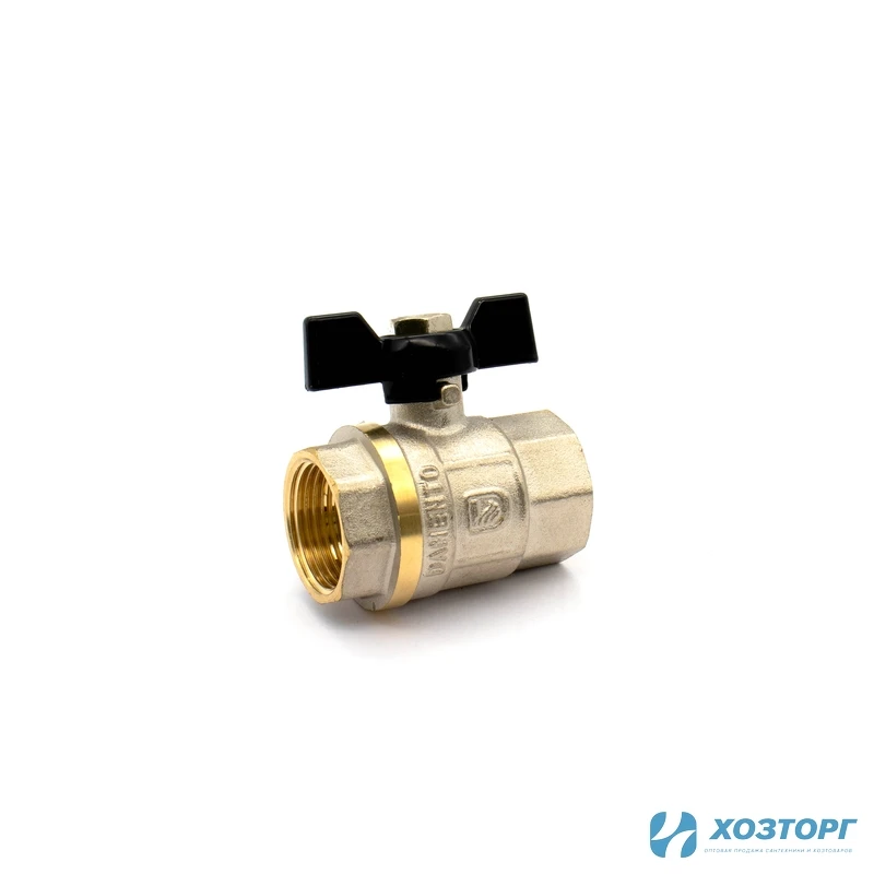 Кран шаровой Damento 3/4" В-В бабочка гайка-гайка (5/100)