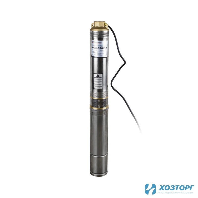 Центробежный скважинный насос  DAMENTO НСЦ- 370/3,5, 370Вт, ⌀91, напор 44м, подключение 1 1/4" (1/70)