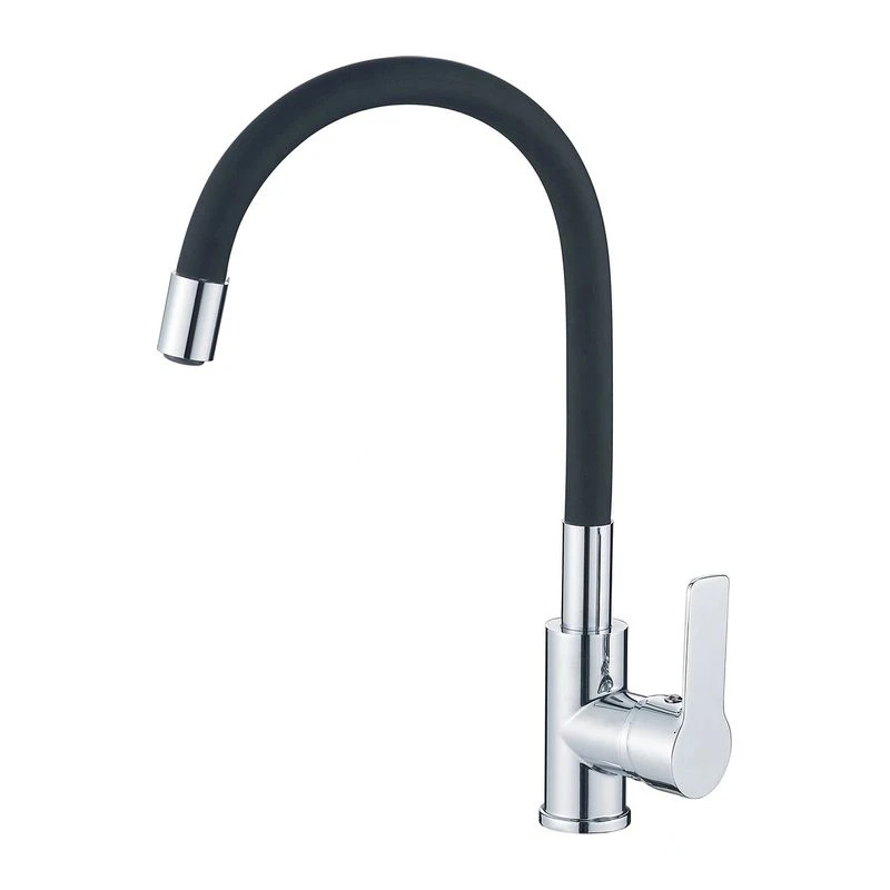 Смеситель  д/кухни DORON DC 2655BLACK-N, шаровый, черный, излив гибкий силиконовый, п/г (1/10)