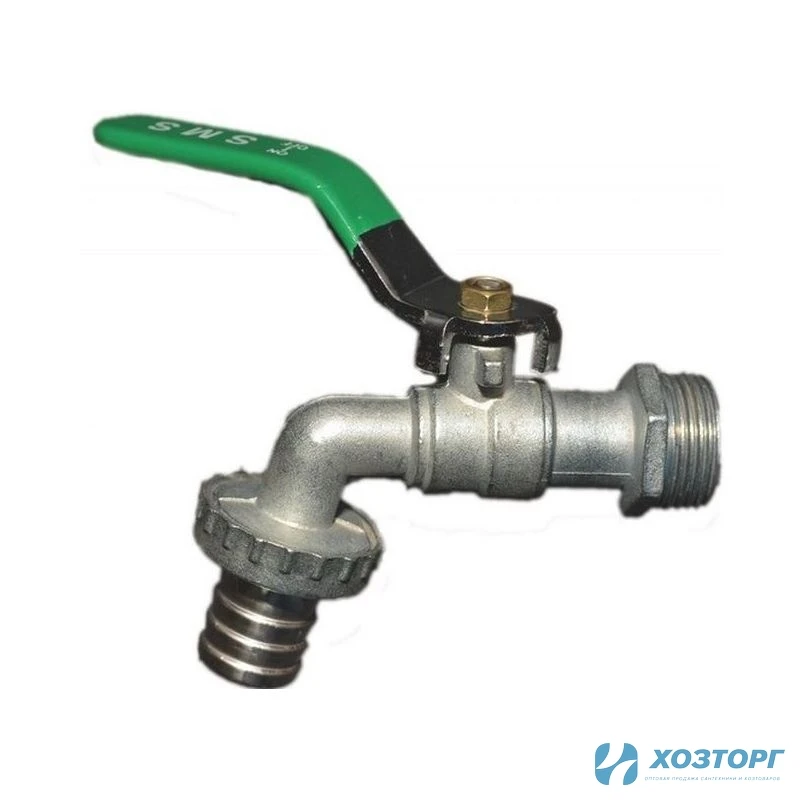 Кран шаровой с носиком 3/4" SMS (SMS-31) (сплав) 01093 (8/80)