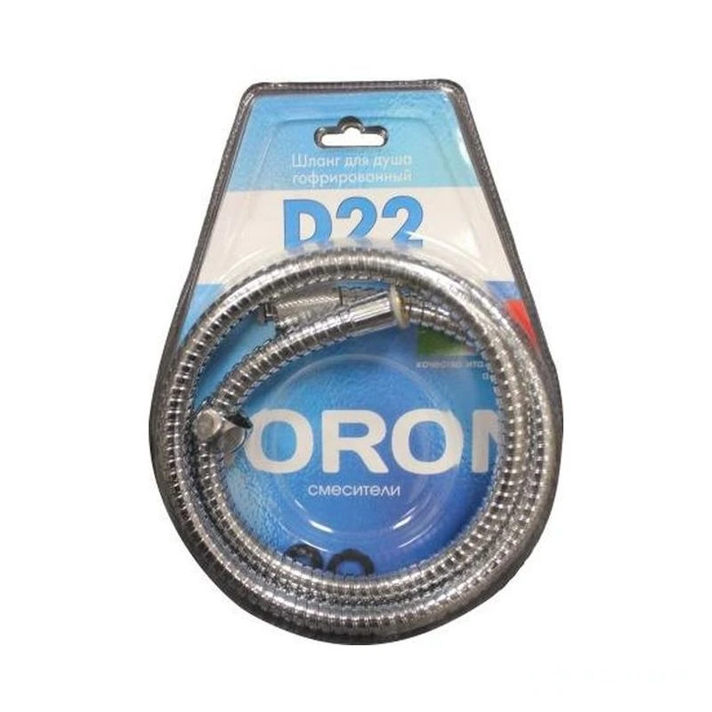 Шланг д/душа DORON D22, 150 см, оплетка: нерж. сталь, (рус/имп), блистер (1/50/750)