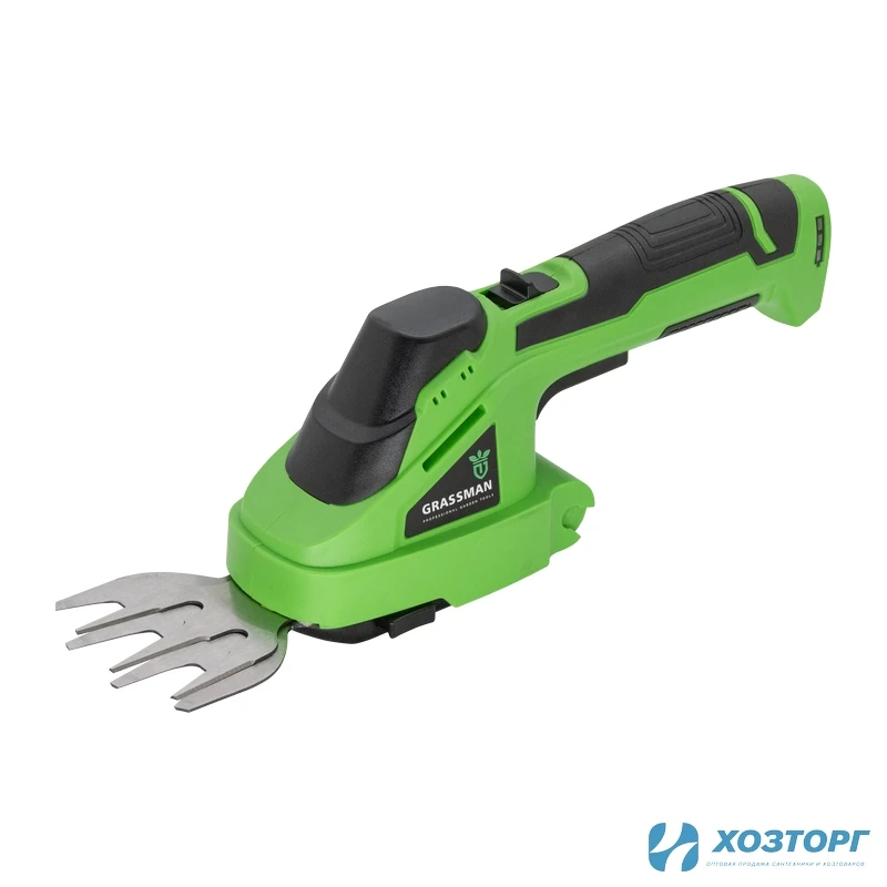 Кусторез аккумуляторный GRASSMAN CH-3602, 3,6 В, 1.5Ач,  2в1, длина реза 120мм, ЗУ, коробка (1/8)