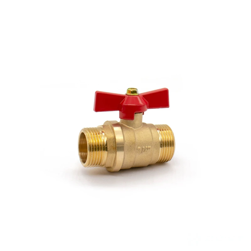Кран шаровой DORON  1/2" Н-Н бабочка штуцер-штуцер (10/200)