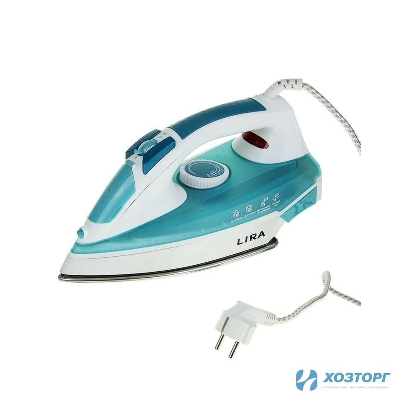 Утюг электрический LIRA LR 0605 (Подошва-нерж.сталь,2400 Вт,220В,пар.удар,антинак,самоочистка) (1/10)
