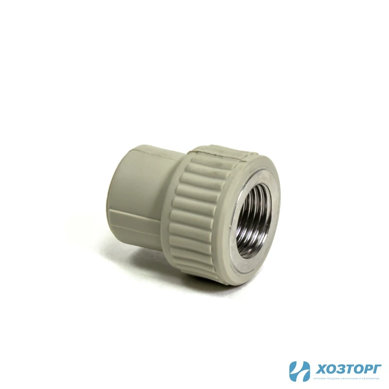 Муфта комбинированная вн.рез. 25х 3/4" WALTON серый (10/220)