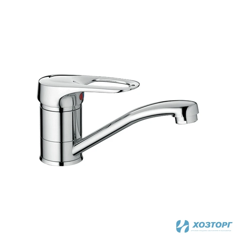 Смеситель д/кухни CRON 4504, шаровый, хром, излив средний нос, п/шп, D40 (2/20)
