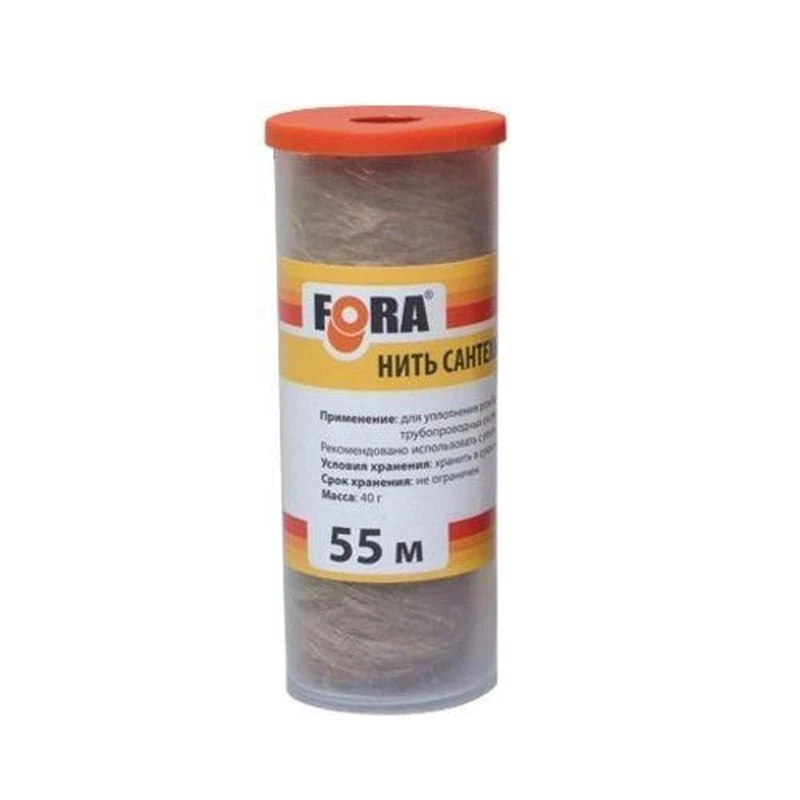 Нить сантехническая льняная 55м, FORA 006140301 (1/24)