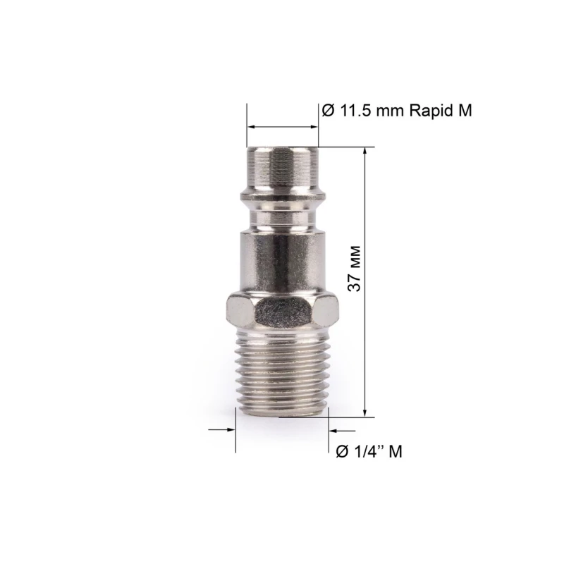 Переходник быстросъемный (коннектор) FoxWeld (Rapid M - 1/4''М) 5126 (1/10)