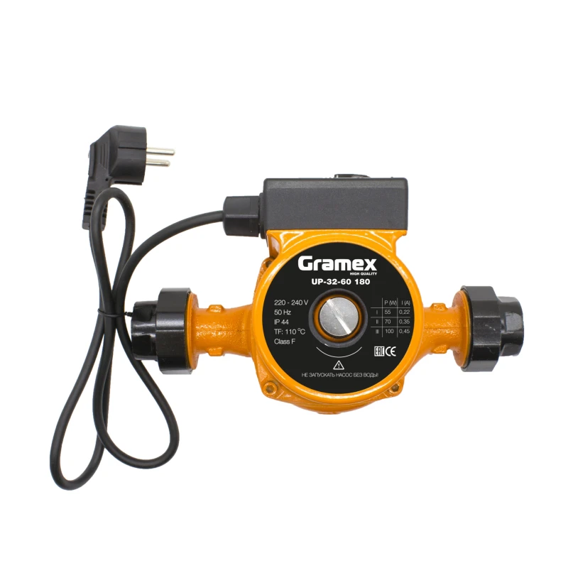 Насос циркуляционный  GRAMEX UP-32-60, 180мм, напор 6м, 100Вт, подключение 1 1/4" с проводом (1/8/224)
