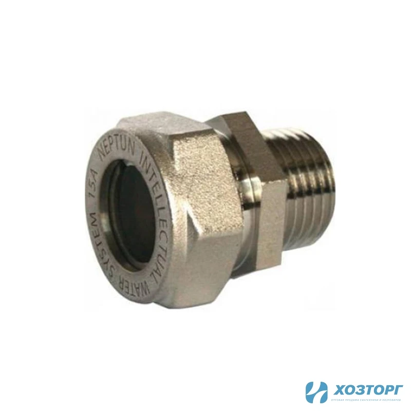 Муфта обжимная латунь (никелированная) 15*1/2" ш ZTI.611.001504N (10/130)