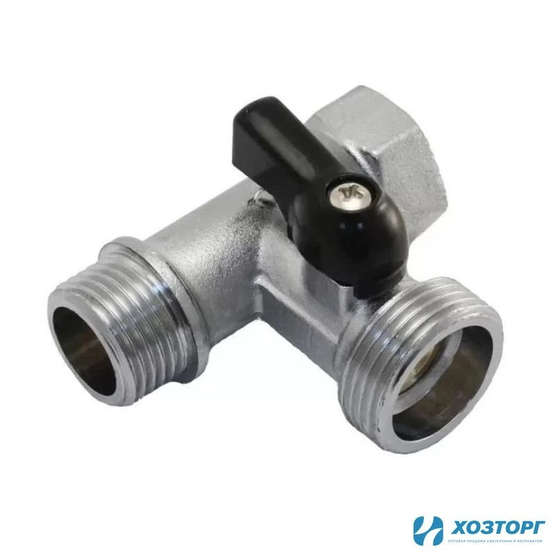 Кран 3-х проходной шаровой 1/2г х 1/2ш х 3/4ш   SMS 6050  01653 (8/64)