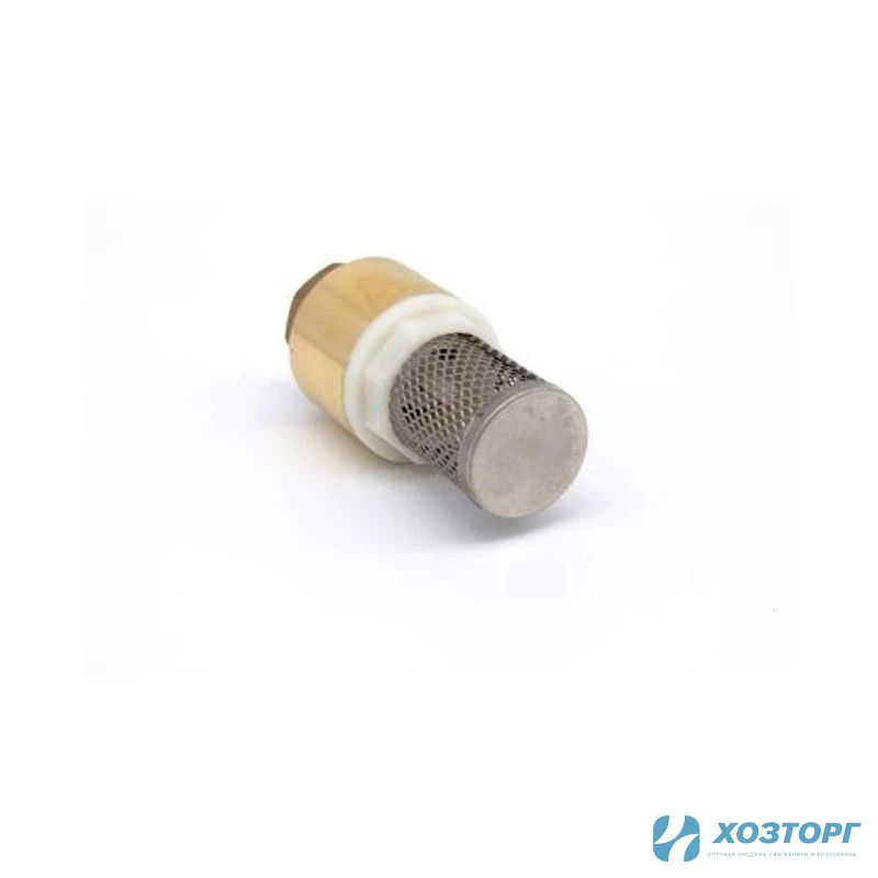 Обратный клапан латунь   1/2" с пластиковым штоком с сеточкой DORON (25/350)