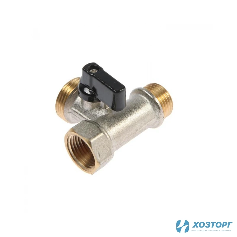 Кран 3-х проходной шаровой 1/2г х 1/2ш х 3/4ш Damento (10/120)