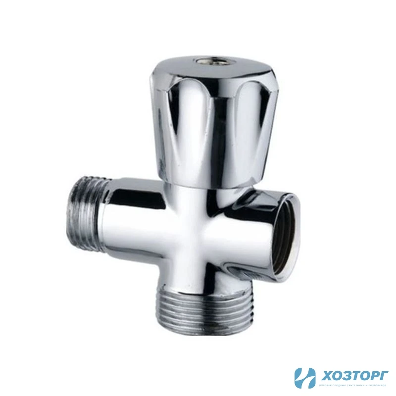 Кран 3-х проходной шаровой 1/2г х1/2ш х 3/4ш вентильный ДСМА TIM BL5838 (1/50)