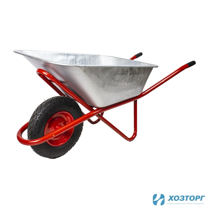 Тачка строительная СИЛАЧ - ТСт 110/1, 1 колесная,(110л для сыпучего груза), 220кг, 4.00-8/16, красная рама, красное колесо  (1/1)