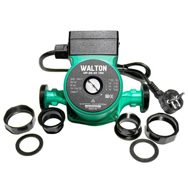  Насос циркуляционный WALTON UP 25-40, 180мм, напор 4м, 72Вт, подключение 1" с проводом (1/8/192)