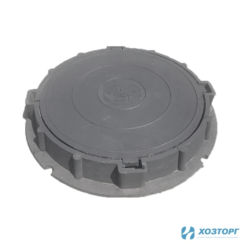 Люк колодца полимернопесчаный Т С250 нагрузка до 25 т. черный (1/1)