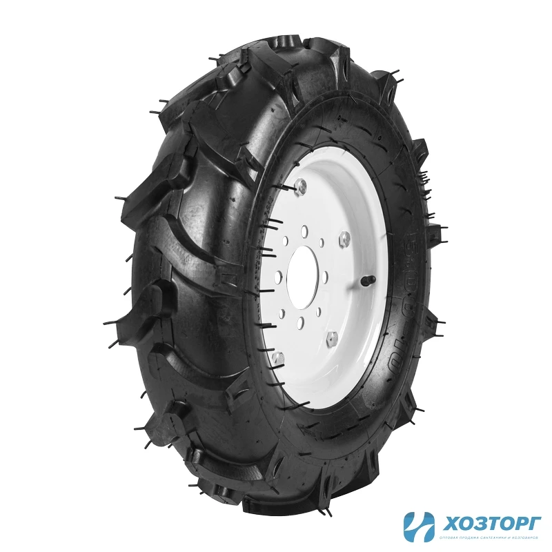 Колесо к МОТОБЛОКУ 5.00-10 СИЛАЧ ,Елочка , диск 4 отверстия, цена за штуку (2/36)