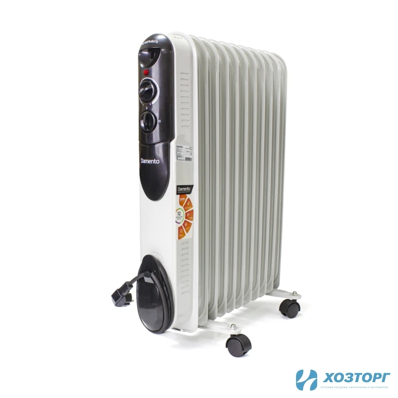 Масляный радиатор DAMENTO RO-11, 2500 Вт, регулируемый термостат, 3 реж.мощности (1/24)