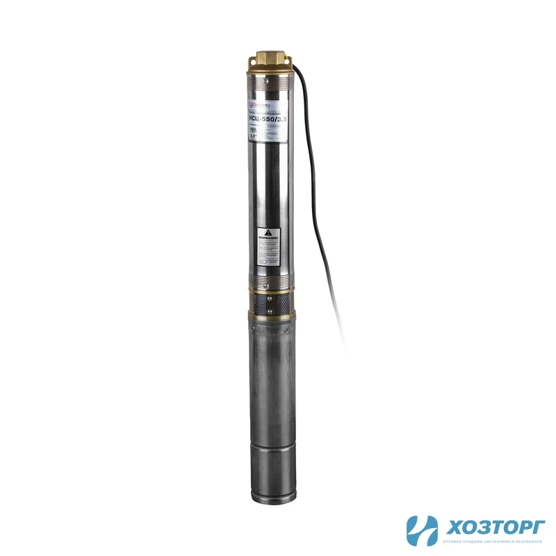 Центробежный скважинный насос  DAMENTO НСЦ- 550/3,5, 550Вт, ⌀91, напор 63м, подключение 1 1/4" (1/40)