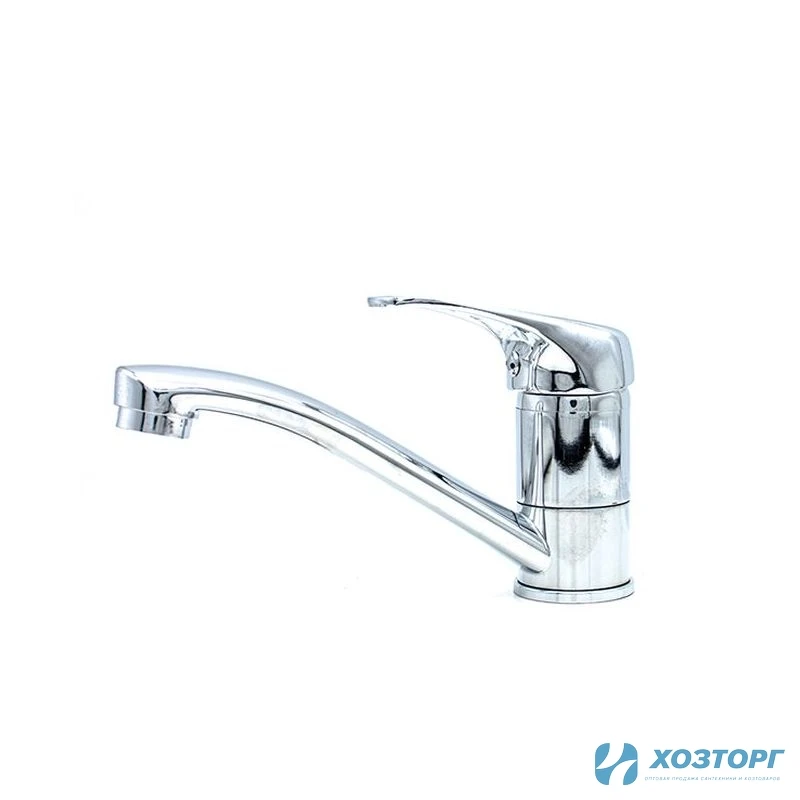 Смеситель  д/кухни DORON DС 2223, шаровый,  хром, излив средний нос, п/шп (2/20)