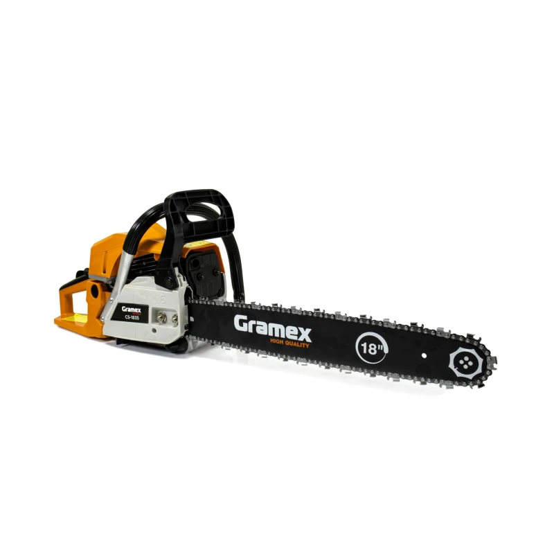 Пила бензиновая цепная GRAMEX CS-1835 2,5кВт/3,5л.с,шины18"/45cм 0,325",1,3мм-72зв (1/2/42)