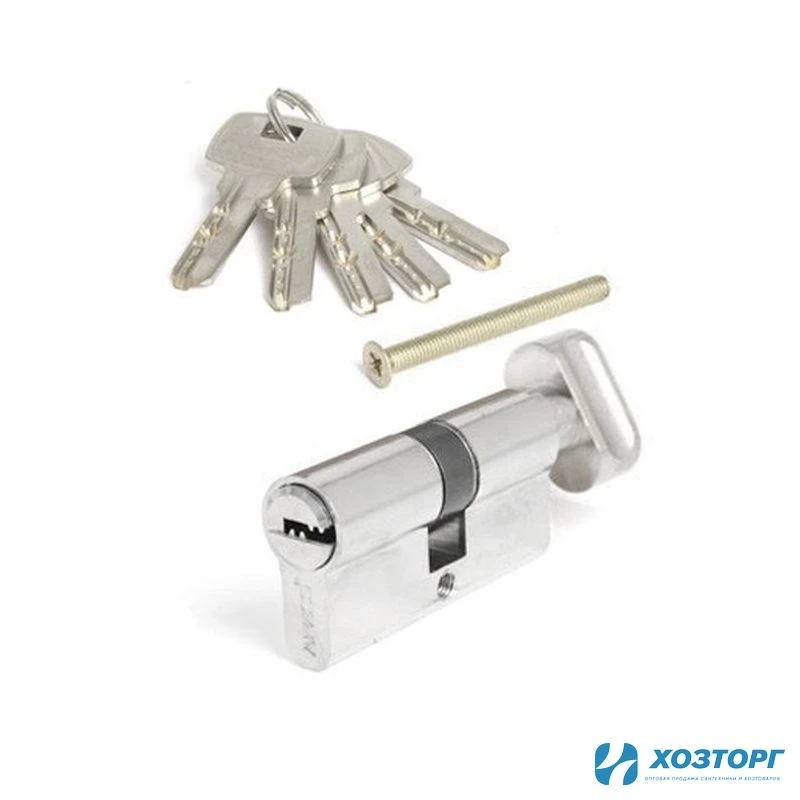 Сердцевина замка Apecs SM-60-C-NI ключ-задвижка никель 00003308 (10/100)