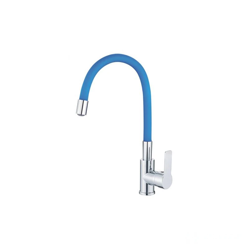Смеситель  д/кухни DORON DC 2655BLUE-N, шаровый, синий, излив гибкий силиконовый, п/г (1/10)