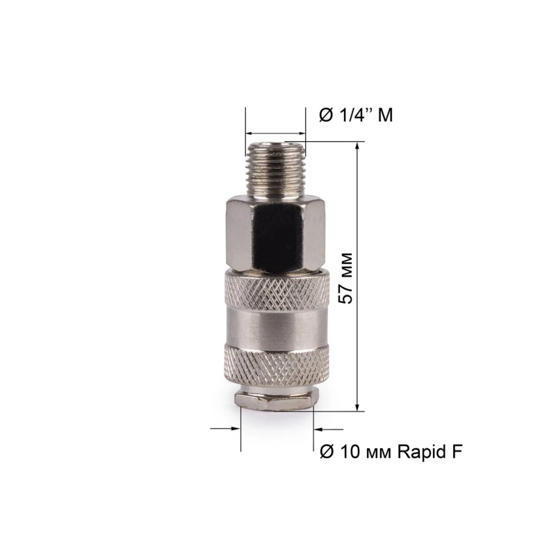 Переходник быстросъемный (коннектор) FoxWeld (Rapid F - 1/4''М) 5125 (1/10)