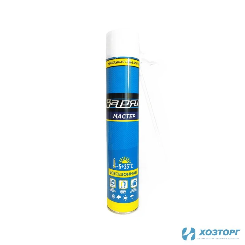 Пена монтажная всесезонная Варяг МАСТЕР бытовая 700 мл (1/12)