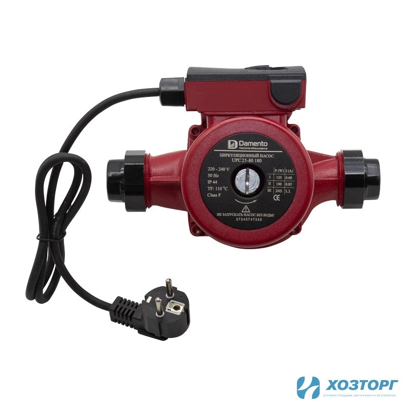 Насос циркуляционный DAMENTO UPC 25-80, 180мм, напор 8м, 245Вт, подключение 1" (1/4)