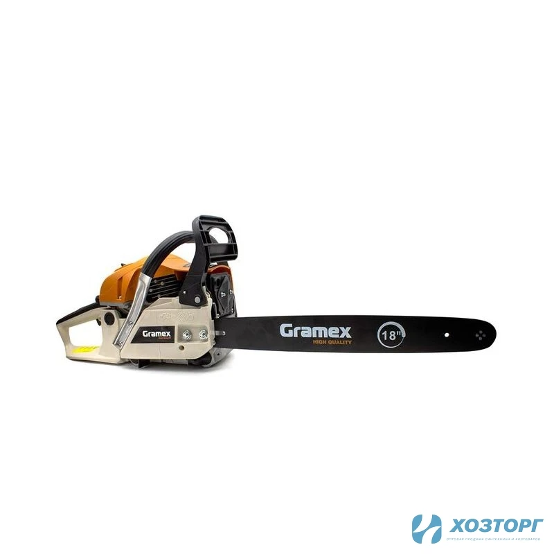 Пила бензиновая цепная GRAMEX CS-1834 2,5кВт/3,4л.с,шина18"/45см 0,325,1,3мм ,72 зв(1/2)