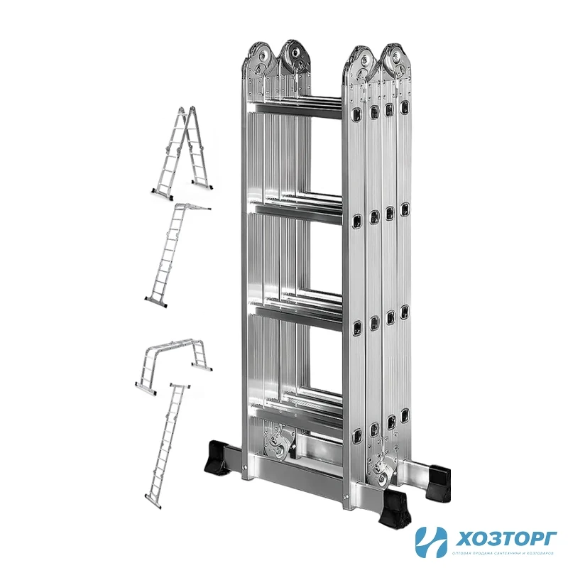 Лестница-трансформер GRASSMAN 4*4, высота 4,6 м, масса 12 кг, нагрузка до 150 кг (1/12)