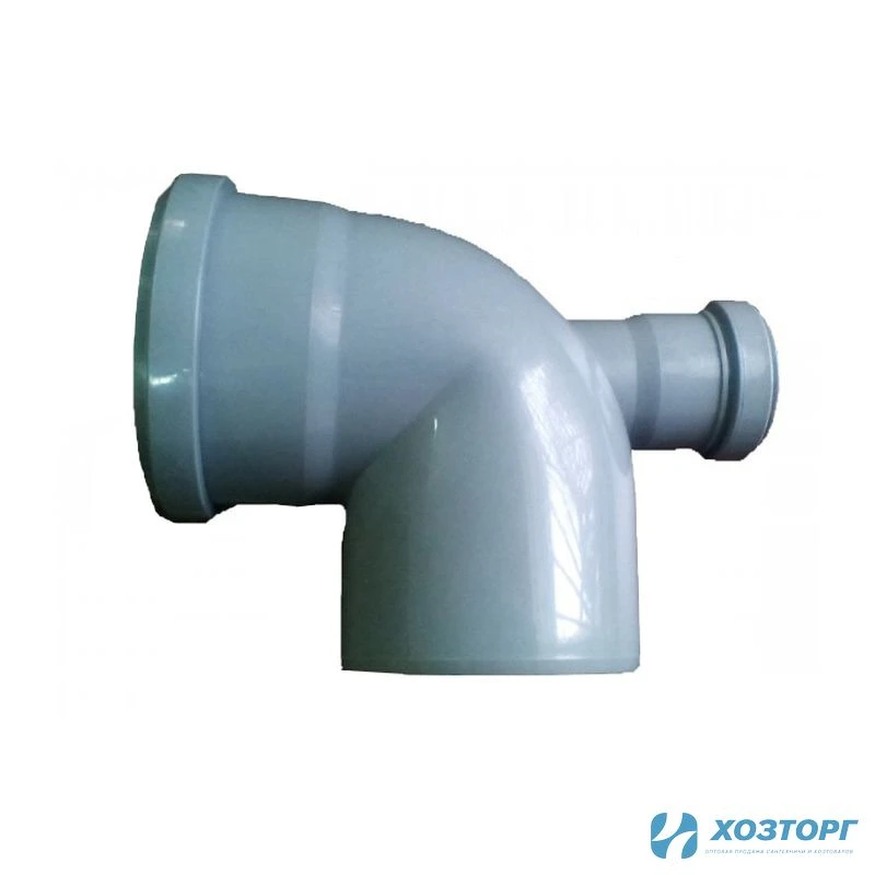 Колено канализационное с отводом универсальное прямое тыл.110х50х90 (1/30)