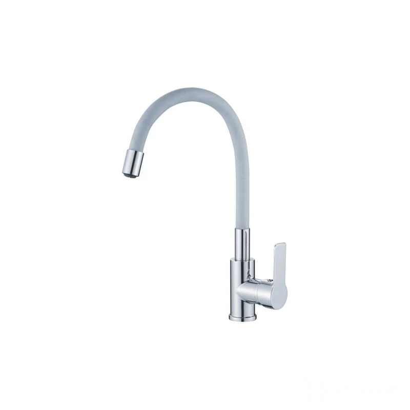 Смеситель  д/кухни DORON DC 2655GREY-N, шаровый, серый, излив гибкий силиконовый, п/г (1/10)