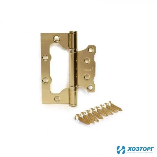Петля накладная Apecs 100*75*2,5-B2-STEEL-G Золото (цена за одну штуку) 00018040 (10/100)