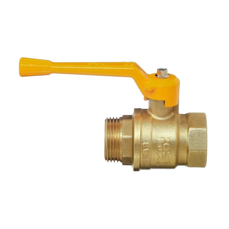 Кран шаровый БАЗ 1/2 г/ш ЖЁЛТАЯ ручка газовый 11Б27П Ду15 А 11 (1/60)