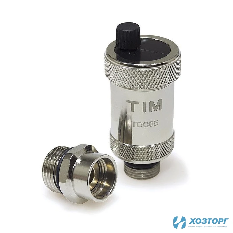 Воздухоотводчик автоматический 1/2" прямой с запорным клапаном TIM BL5816 (1/100)