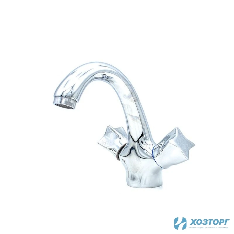 Смеситель  д/умывальника DORON DL 1501-N, 1/2 керамика, хром, излив короткий, п/г (1/10)