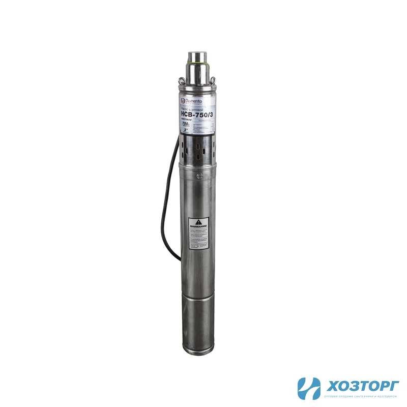 Винтовой скважинный насос  DAMENTO НСВ-750/3, 750Вт, ⌀75мм, напор 105м, подключение 1" (1/1)