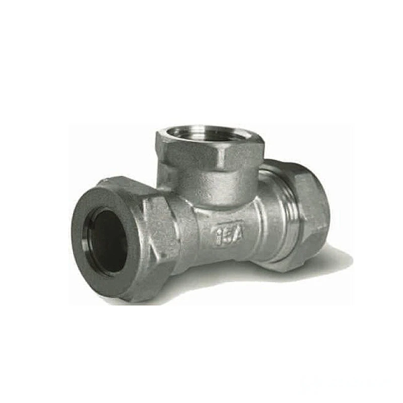 Тройник обжимной латунь (никелированный) 20*3/4" г ZTI.632.200520N (5/30)