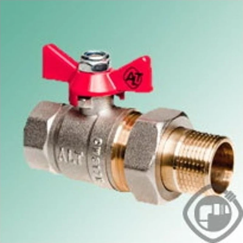 Кран шаровой ALT-Z 3/4" бабочка с американкой полный проход 702 (014010702) (8/64)